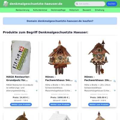 Screenshot denkmalgeschuetzte-haeuser.de