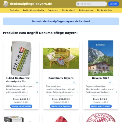 Screenshot denkmalpflege-bayern.de