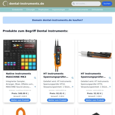 Screenshot dental-instruments.de