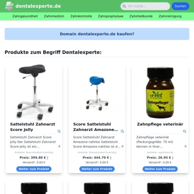 Screenshot dentalexperte.de