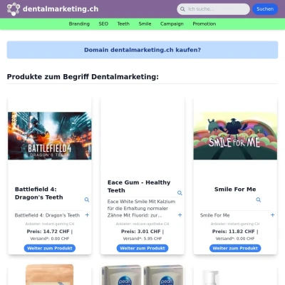 Screenshot dentalmarketing.ch