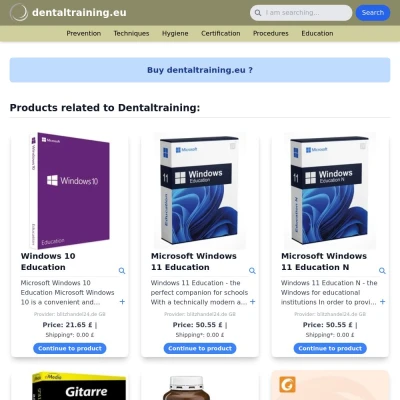 Screenshot dentaltraining.eu