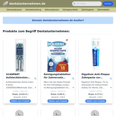 Screenshot dentalunternehmen.de