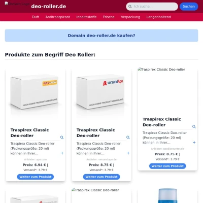 Screenshot deo-roller.de
