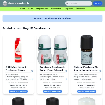 Screenshot deodorants.ch