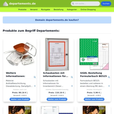 Screenshot departements.de