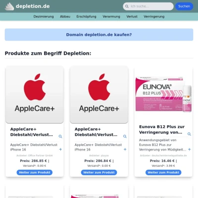 Screenshot depletion.de