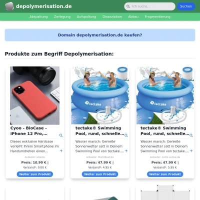 Screenshot depolymerisation.de