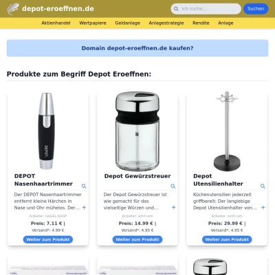 Screenshot depot-eroeffnen.de