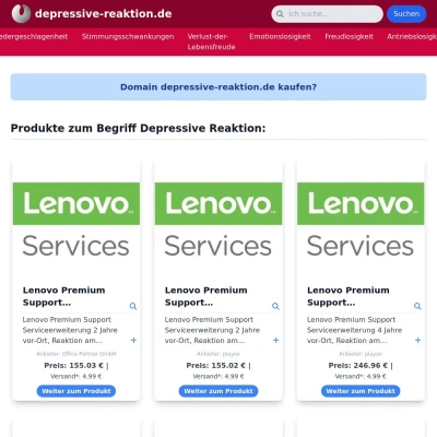 Screenshot depressive-reaktion.de