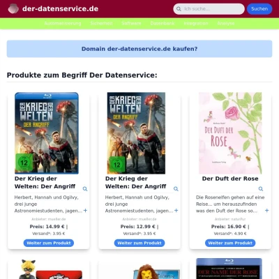 Screenshot der-datenservice.de