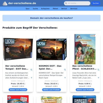 Screenshot der-verschollene.de