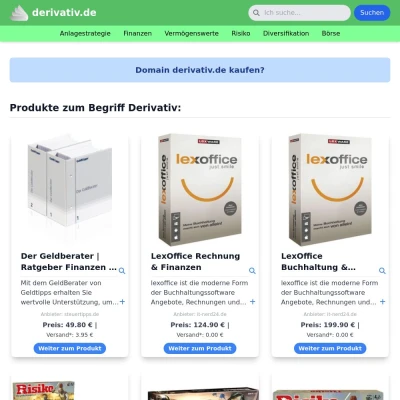 Screenshot derivativ.de
