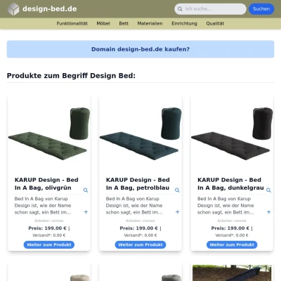 Screenshot design-bed.de