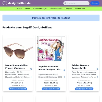 Screenshot designbrillen.de