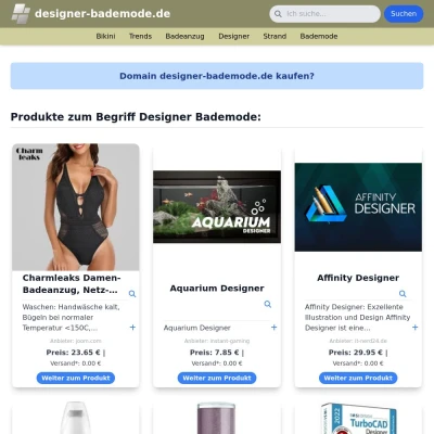 Screenshot designer-bademode.de