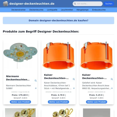 Screenshot designer-deckenleuchten.de