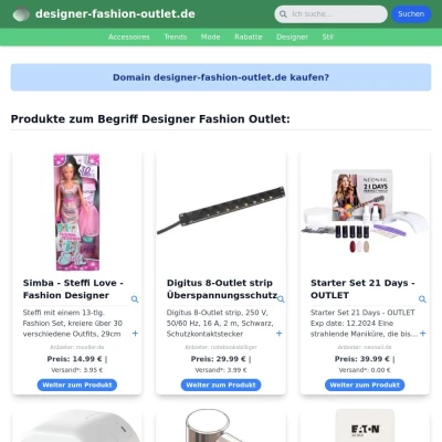 Screenshot designer-fashion-outlet.de