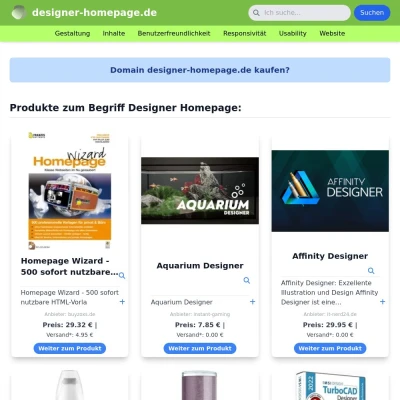 Screenshot designer-homepage.de