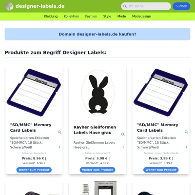 Screenshot designer-labels.de