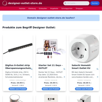 Screenshot designer-outlet-store.de