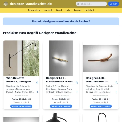 Screenshot designer-wandleuchte.de
