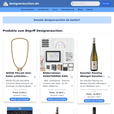 Screenshot designerauction.de