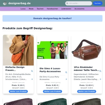 Screenshot designerbag.de