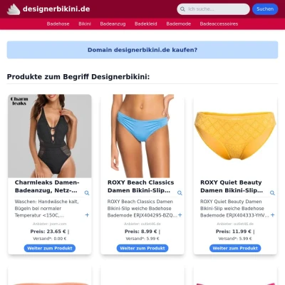 Screenshot designerbikini.de