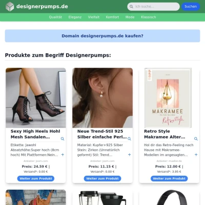 Screenshot designerpumps.de