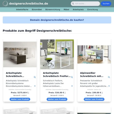 Screenshot designerschreibtische.de