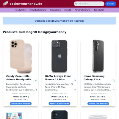 Screenshot designyourhandy.de