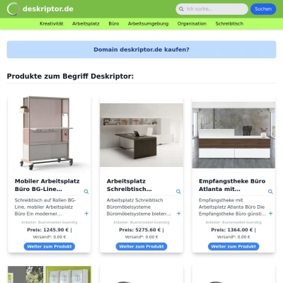 Screenshot deskriptor.de