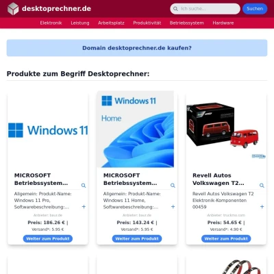 Screenshot desktoprechner.de