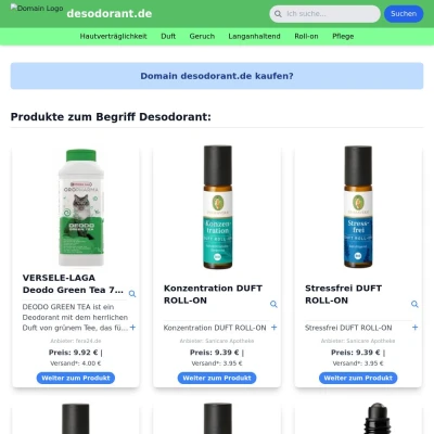 Screenshot desodorant.de