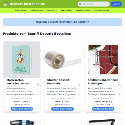 Screenshot dessert-bestellen.de