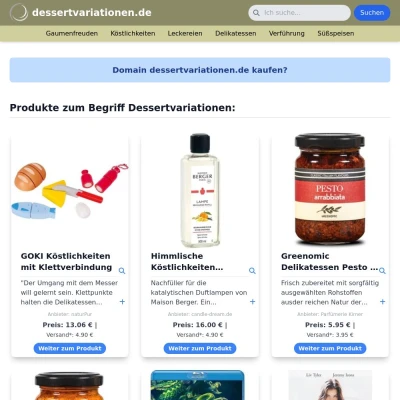 Screenshot dessertvariationen.de