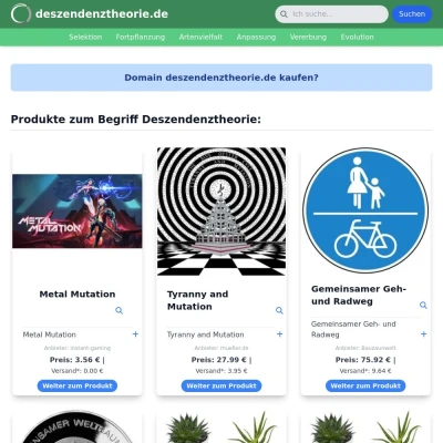 Screenshot deszendenztheorie.de