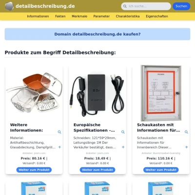 Screenshot detailbeschreibung.de