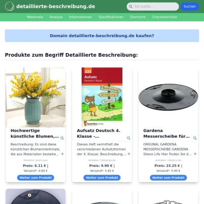 Screenshot detaillierte-beschreibung.de