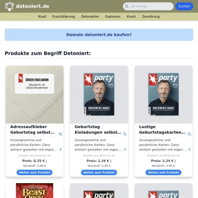 Screenshot detoniert.de
