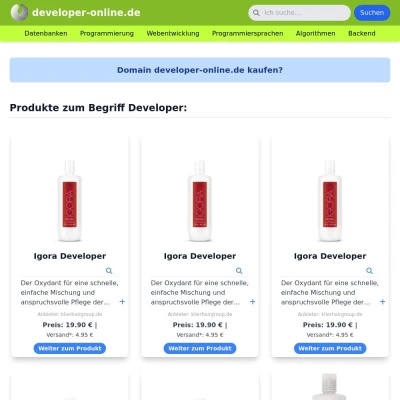 Screenshot developer-online.de