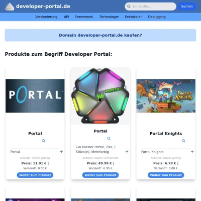 Screenshot developer-portal.de