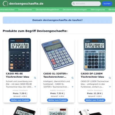 Screenshot devisengeschaefte.de