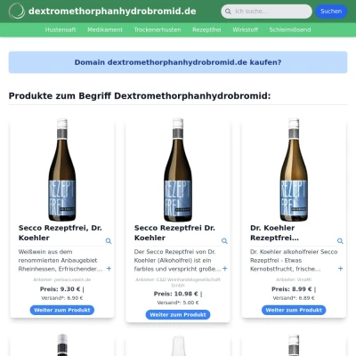 Screenshot dextromethorphanhydrobromid.de