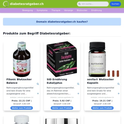 Screenshot diabetesratgeber.ch