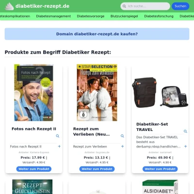 Screenshot diabetiker-rezept.de