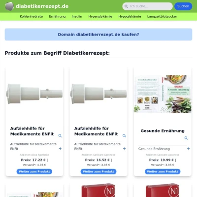 Screenshot diabetikerrezept.de