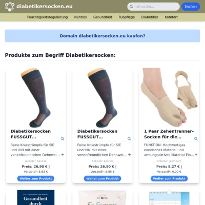 Screenshot diabetikersocken.eu