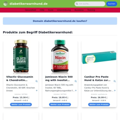 Screenshot diabetikerwarnhund.de